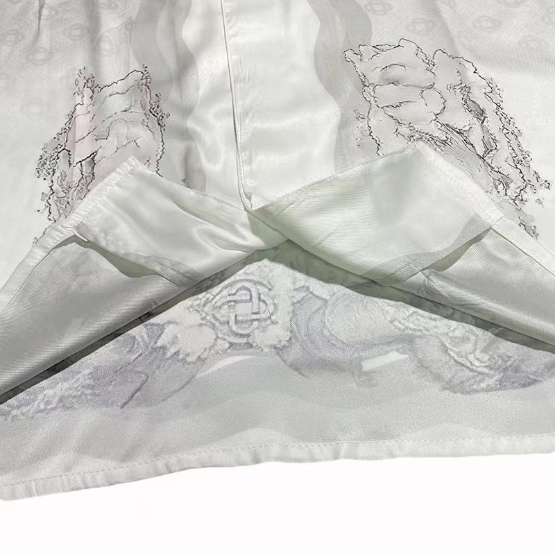 Casablanca 22SS guardian plaster, black and white gradient men and women lovers Hawaiian short-sleev