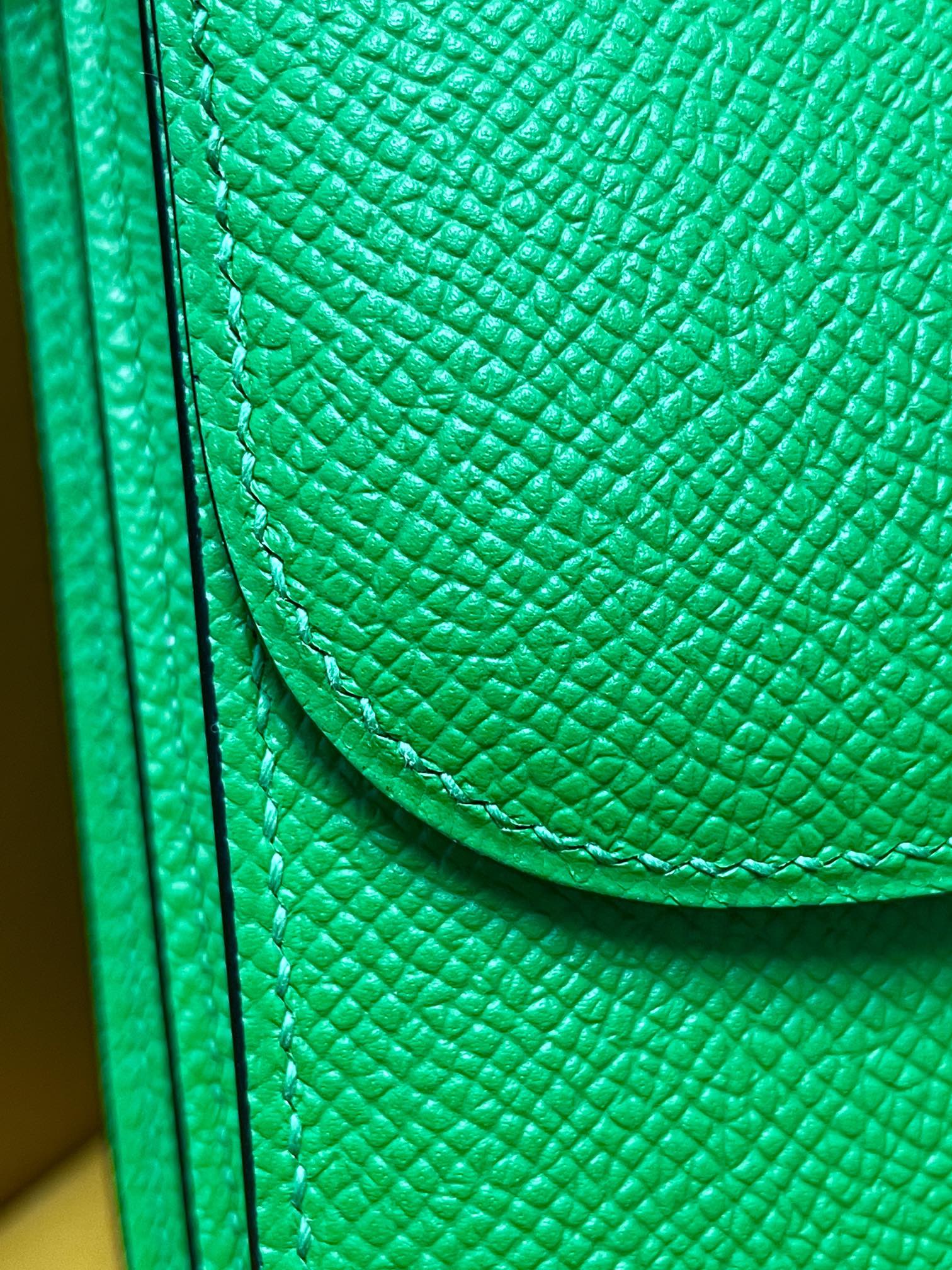 Kangkang 19 bamboo green epsom leather gold buckle