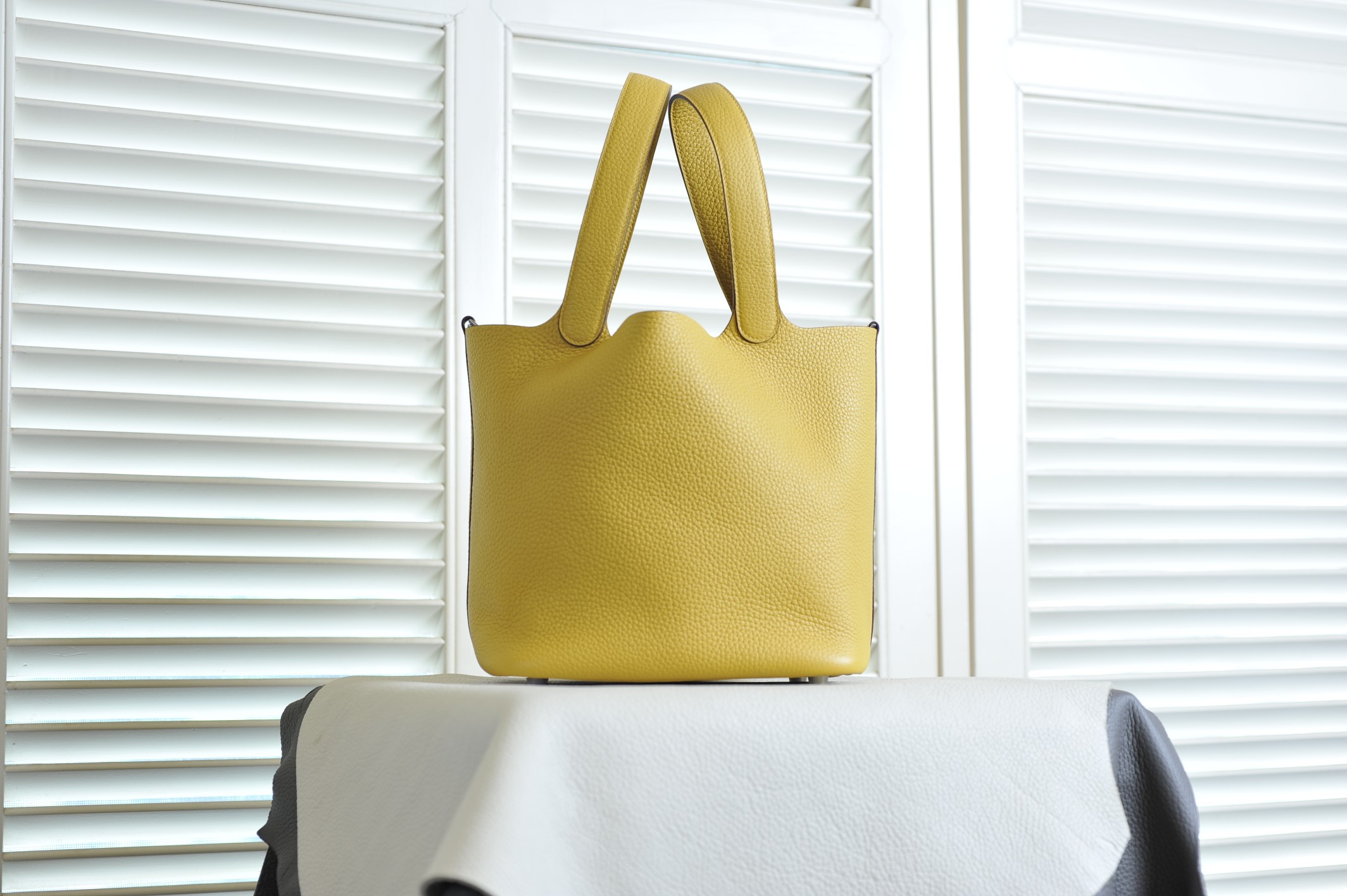 picotin22 amber yellow silver buckle TC leather