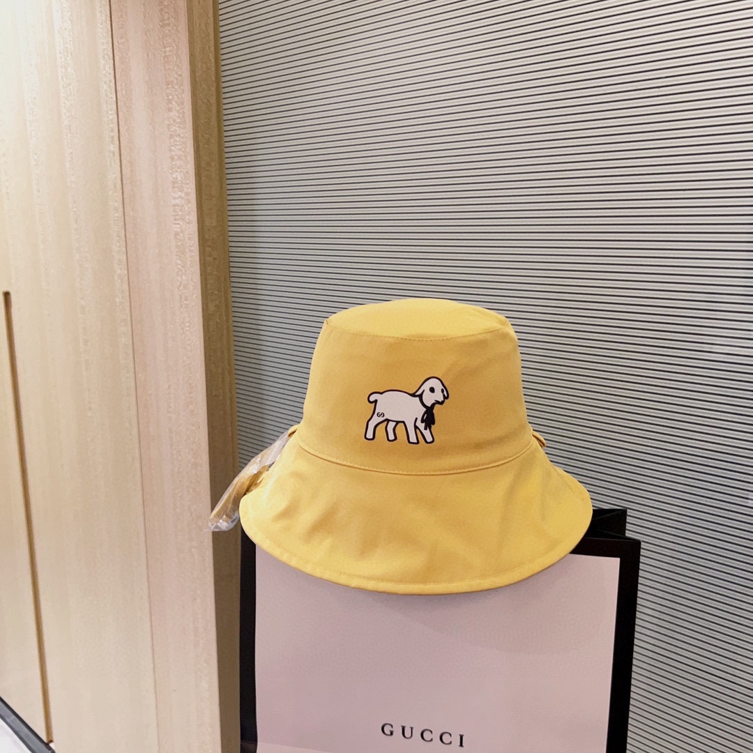 [Gucci Gucci] 2023 new deer double-sided fisherman hat