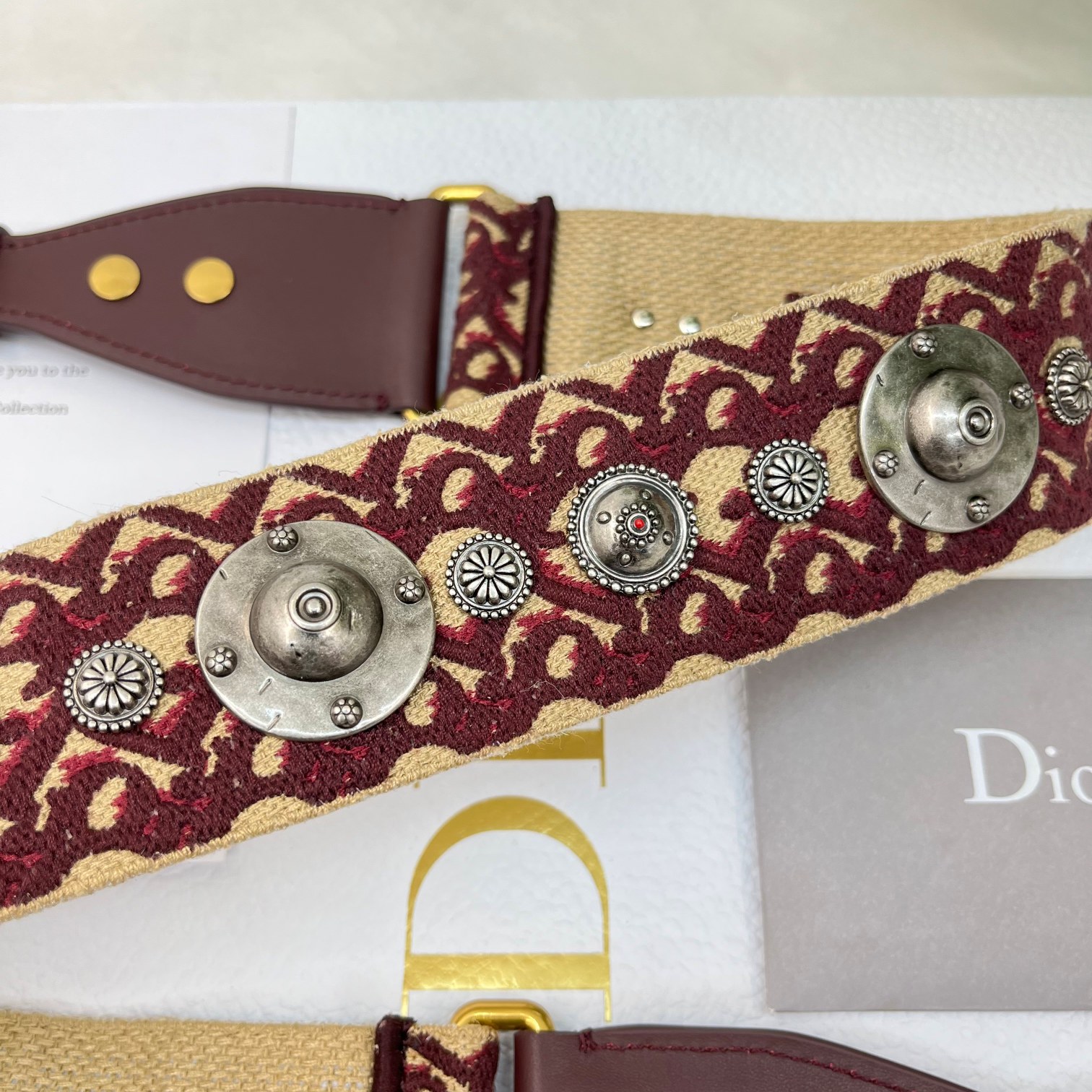 Dior Burgundy Roman Shoulder Strap