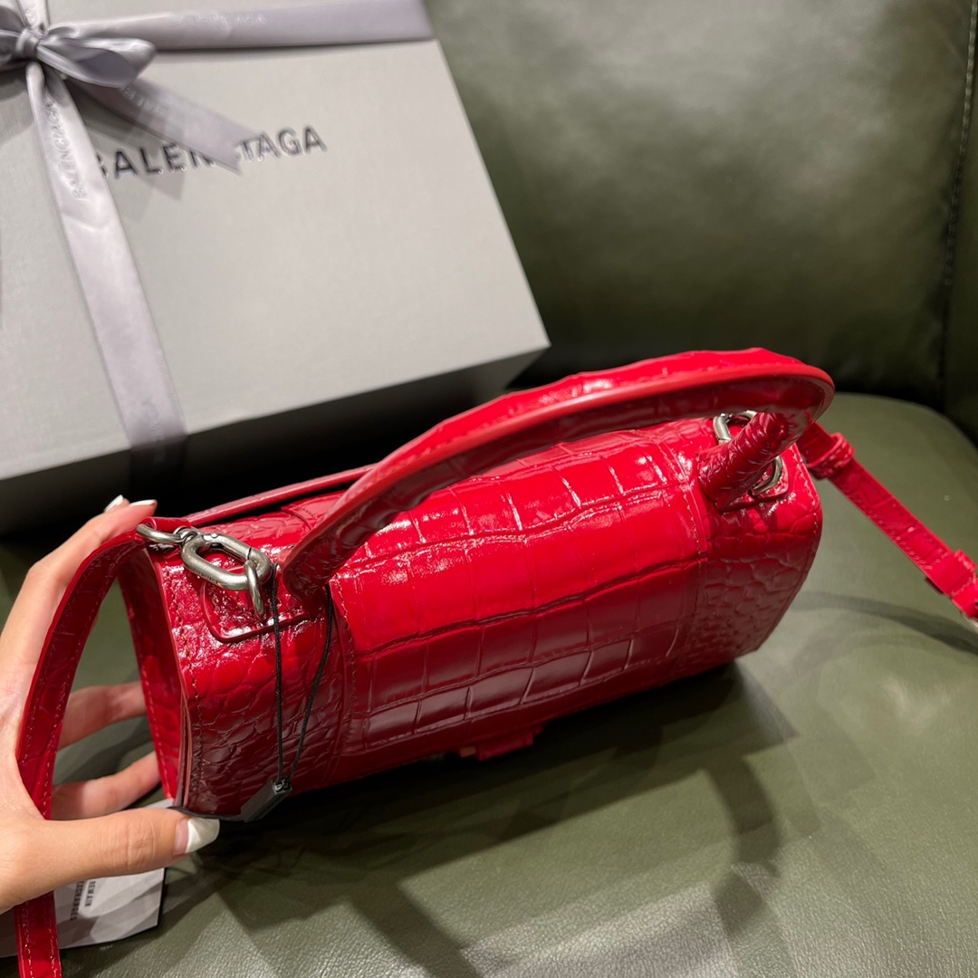 BALENCIAGA 𝐇𝐨𝐮𝐫𝐠𝐥𝐚𝐬𝐬𝐬 𝐒 crocodile-textured cowhide