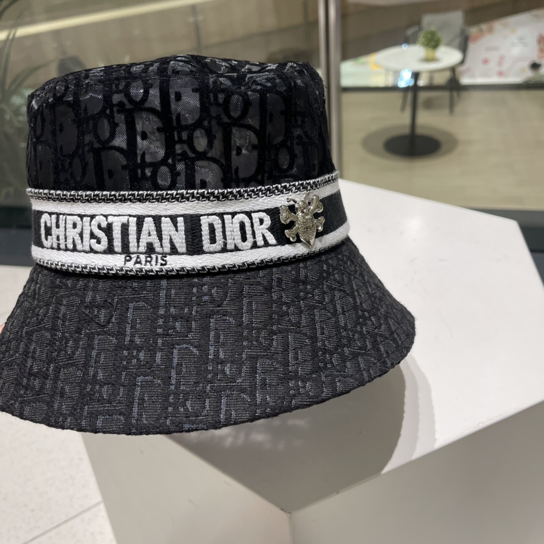 Dior counter new comfortable full print embroidery hat