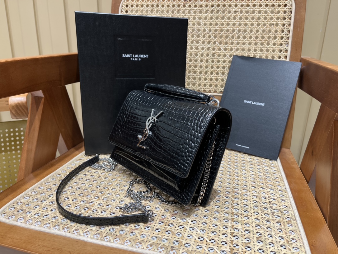 SAINT LAURENT #𝑺𝒖𝒏𝒔𝒆𝒕 𝑾𝒐𝒄#533026 original leather E.JD