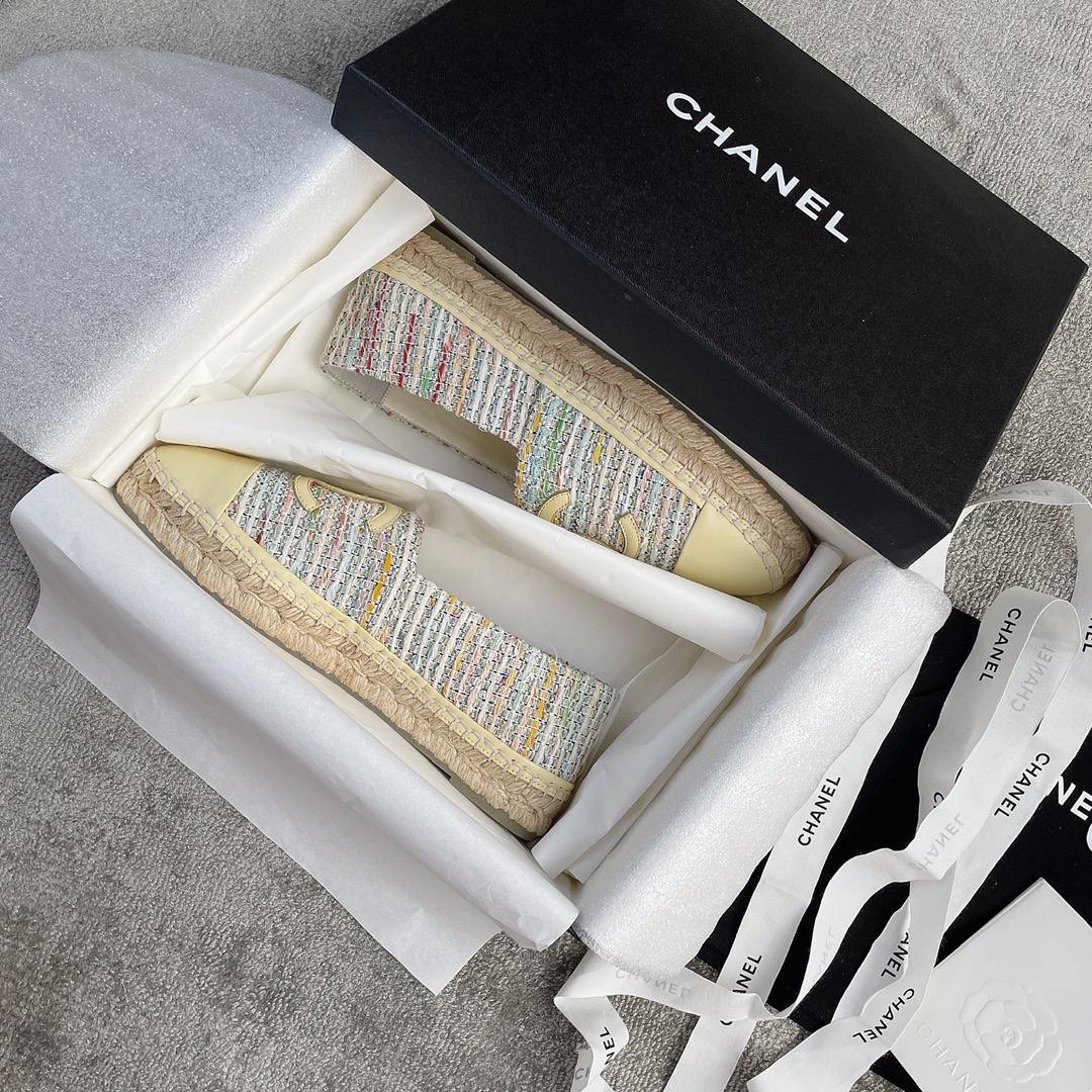 CHANEL fisherman shoes custom mixed sheepskin imported leather embryo leather upper soft inner cushion sheepskin