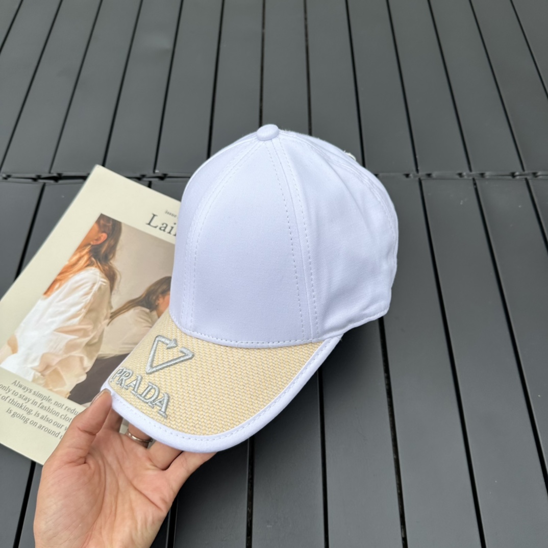 prada classic triangle logo baseball cap
