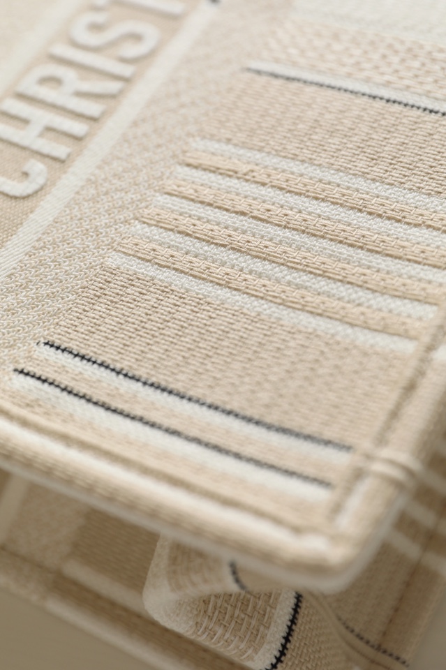 DIOR TOTE embroidered striped canvas