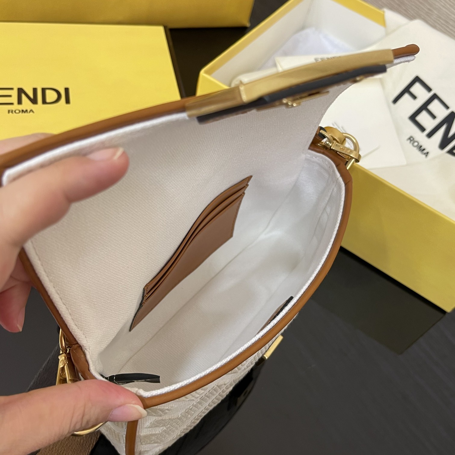 FENDI Small 2020 Latest Baguette Denim F Logo Collection