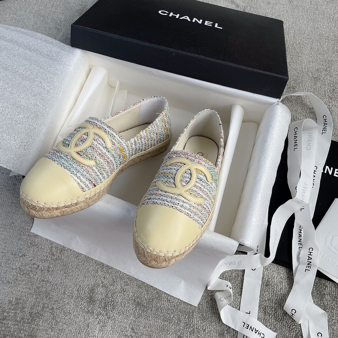 CHANEL fisherman shoes custom mixed sheepskin imported leather embryo leather upper soft inner cushion sheepskin