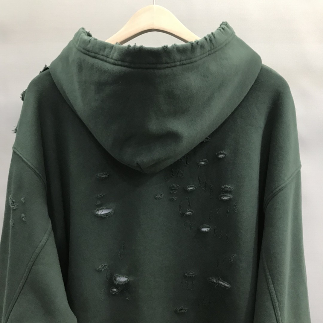 Balenciaga ripped double layer hoodie