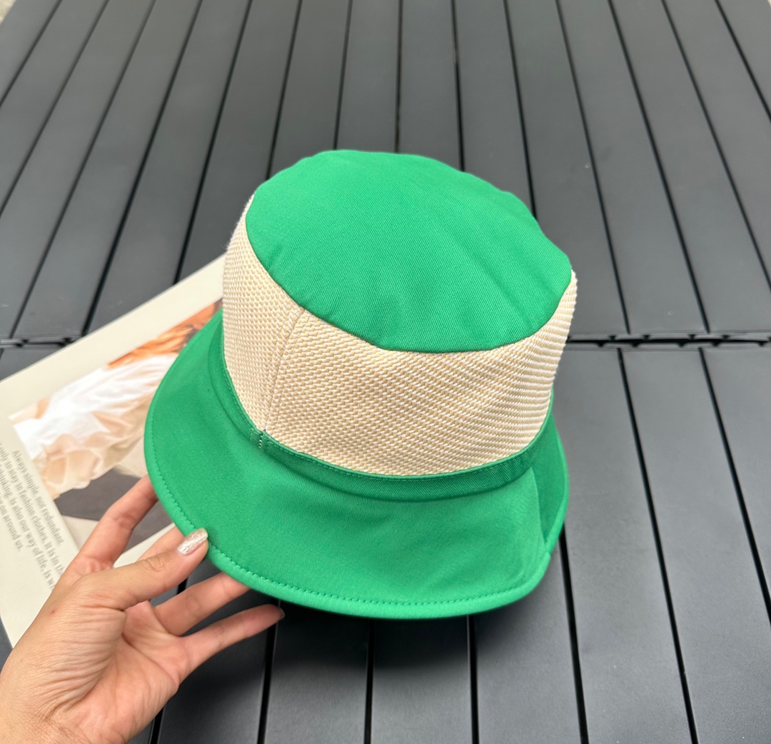 prada classic triangle bucket hat