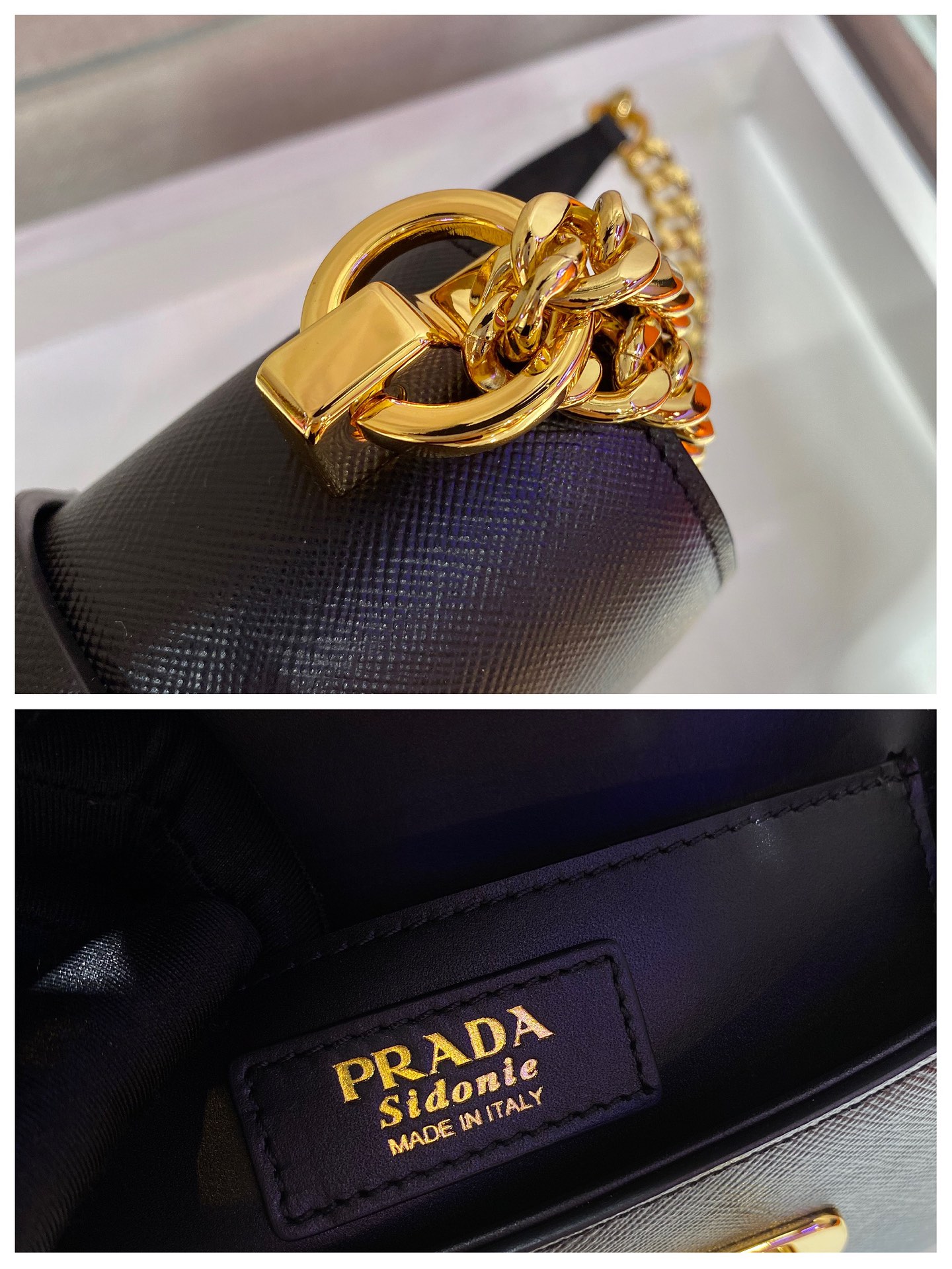 𝐏𝐑𝐀𝐃𝐀 Sidonie Saffiano leather handbag