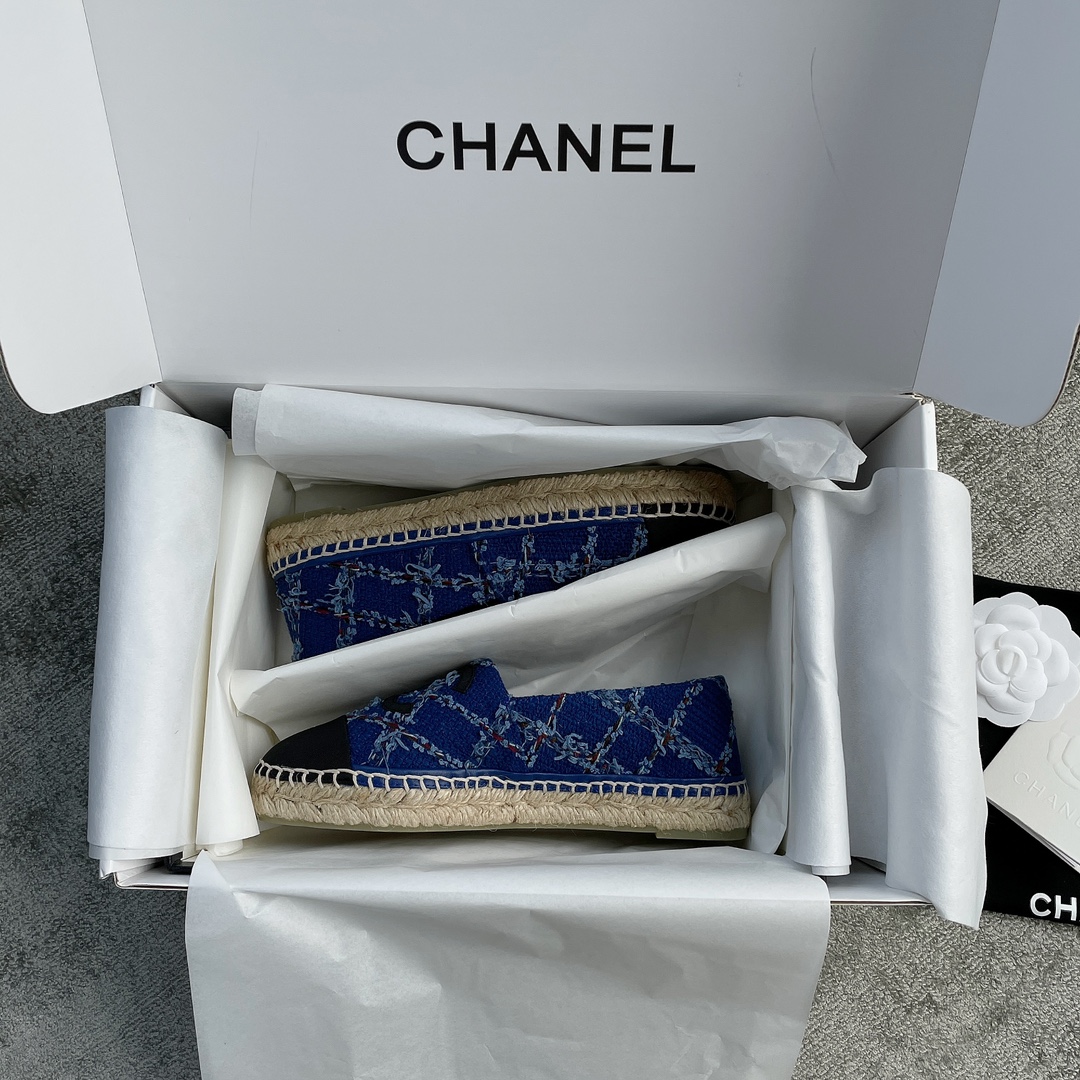 CHANEL fisherman shoes custom mixed sheepskin imported leather embryo leather upper soft inner cushion sheepskin