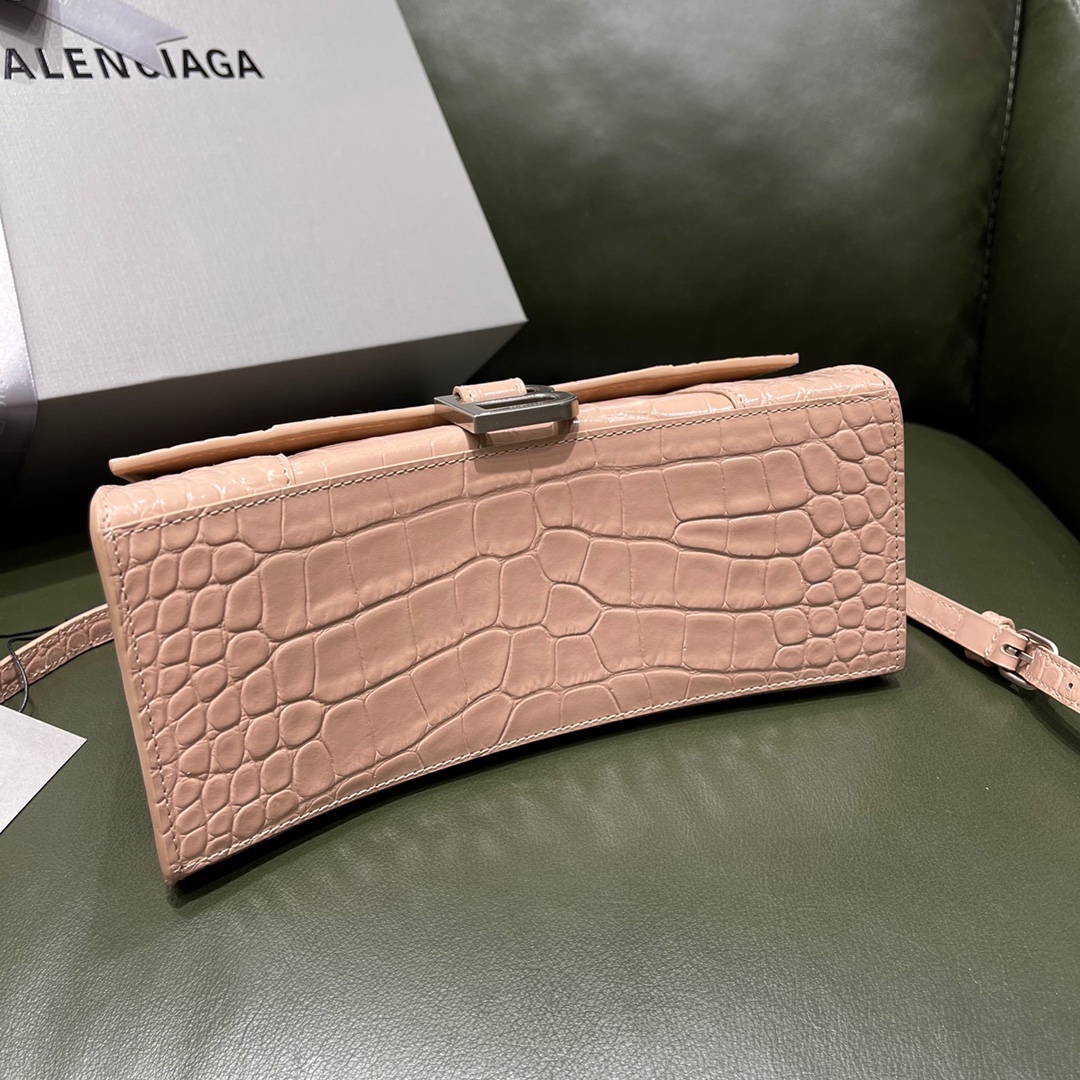 BALENCIAGA 𝐇𝐨𝐮𝐫𝐠𝐥𝐚𝐬𝐬𝐬 𝐒 crocodile-textured cowhide