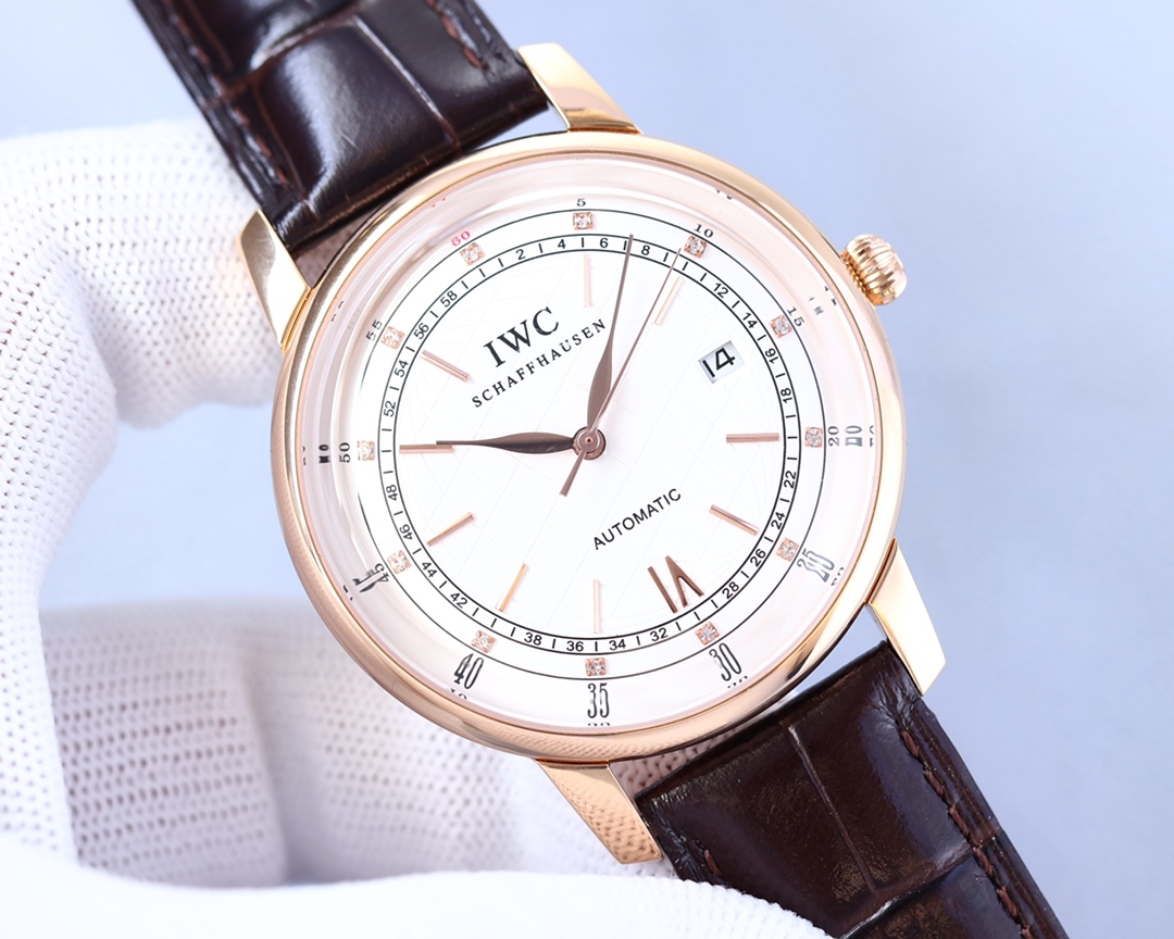 IWC- Portofino Original 9015® movement style with Italian cowhide 3D three-dimensional sense of ultra-thin technology