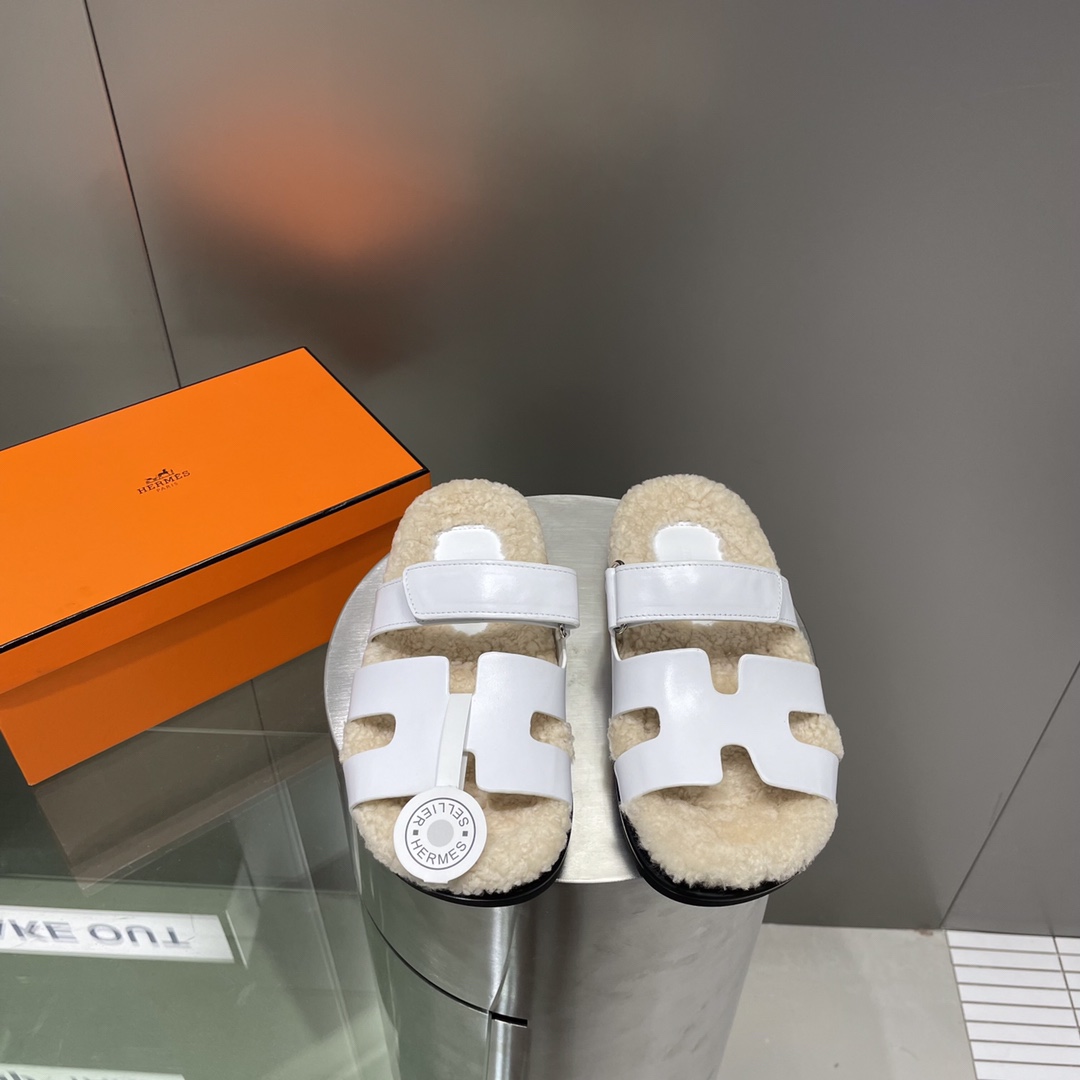Hermes teddy fur uncle shoes