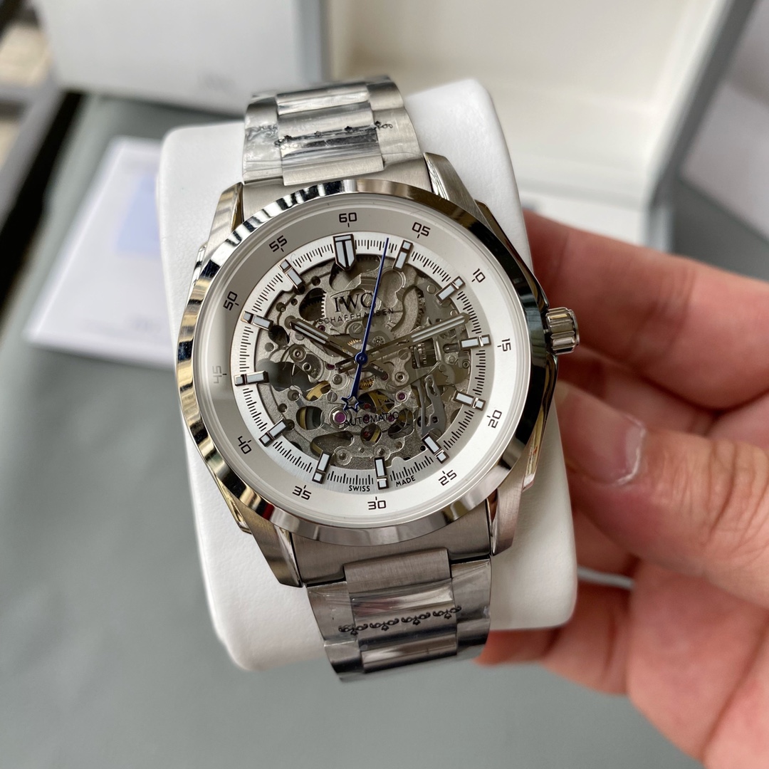 IWC- Simple three-hand skeleton men's boutique watch Automatic Japan Citizen 82S0 skeleton movement