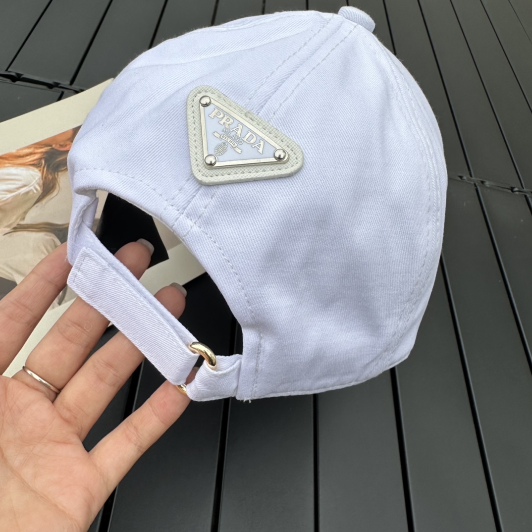 prada classic triangle logo baseball cap