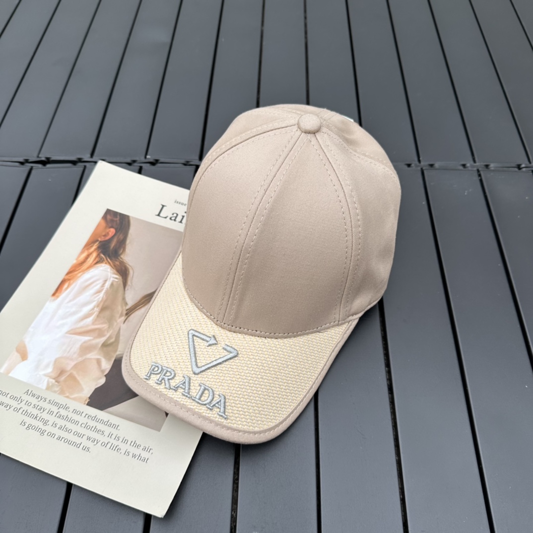 prada classic triangle logo baseball cap