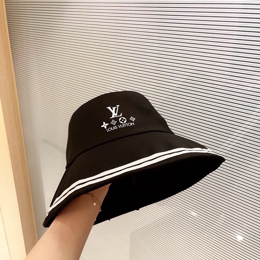 【LV】2023 New Color Matching Edge Big Brim Fisherman Hat