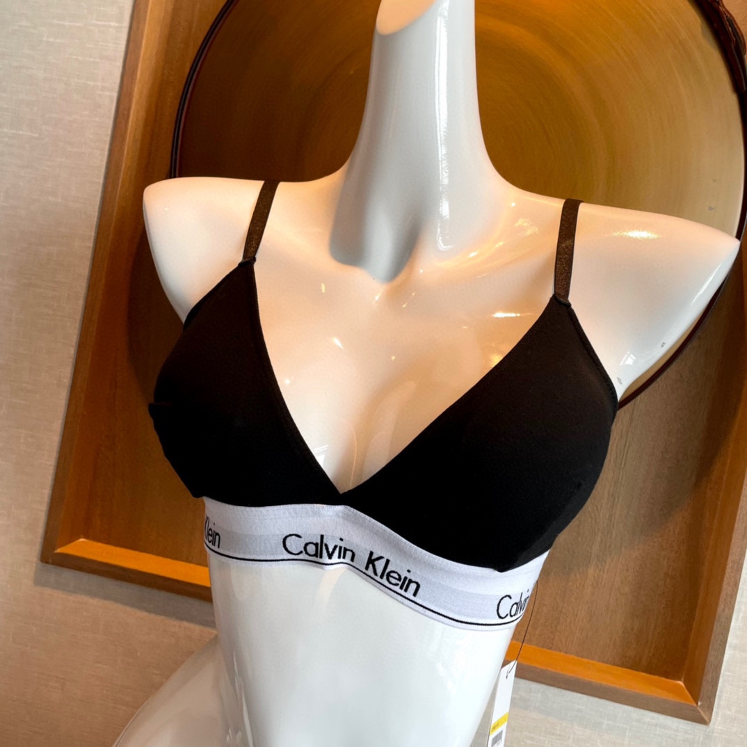 Ck Underwear Women Steelless Triangle Cup with Bra Pads Sexy Sports Bra Low Waist Ck Briefs Swimwear