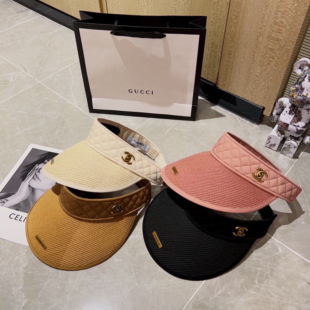 CHANEL sun visor empty top hat