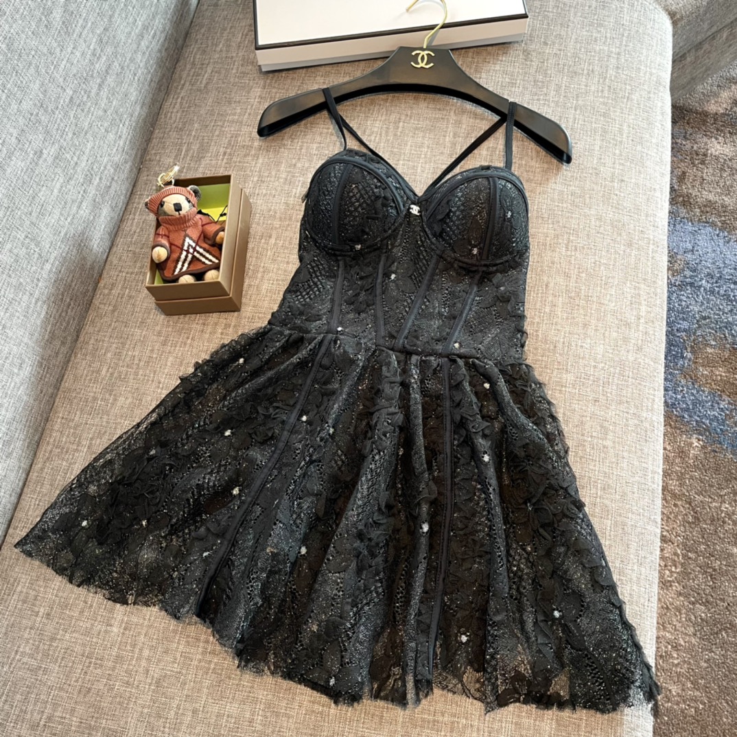 Chanel new sexy fairy lace one-piece boxer skirt