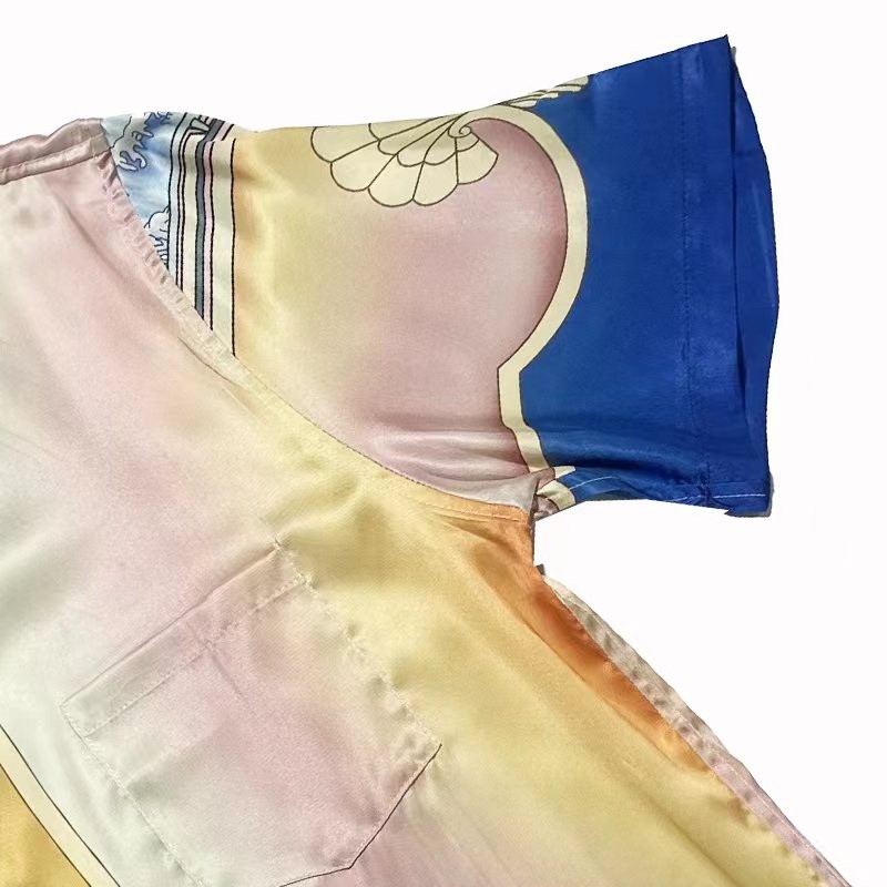 Casablanca dream beach silk color printed shirt expensive summer street shirt