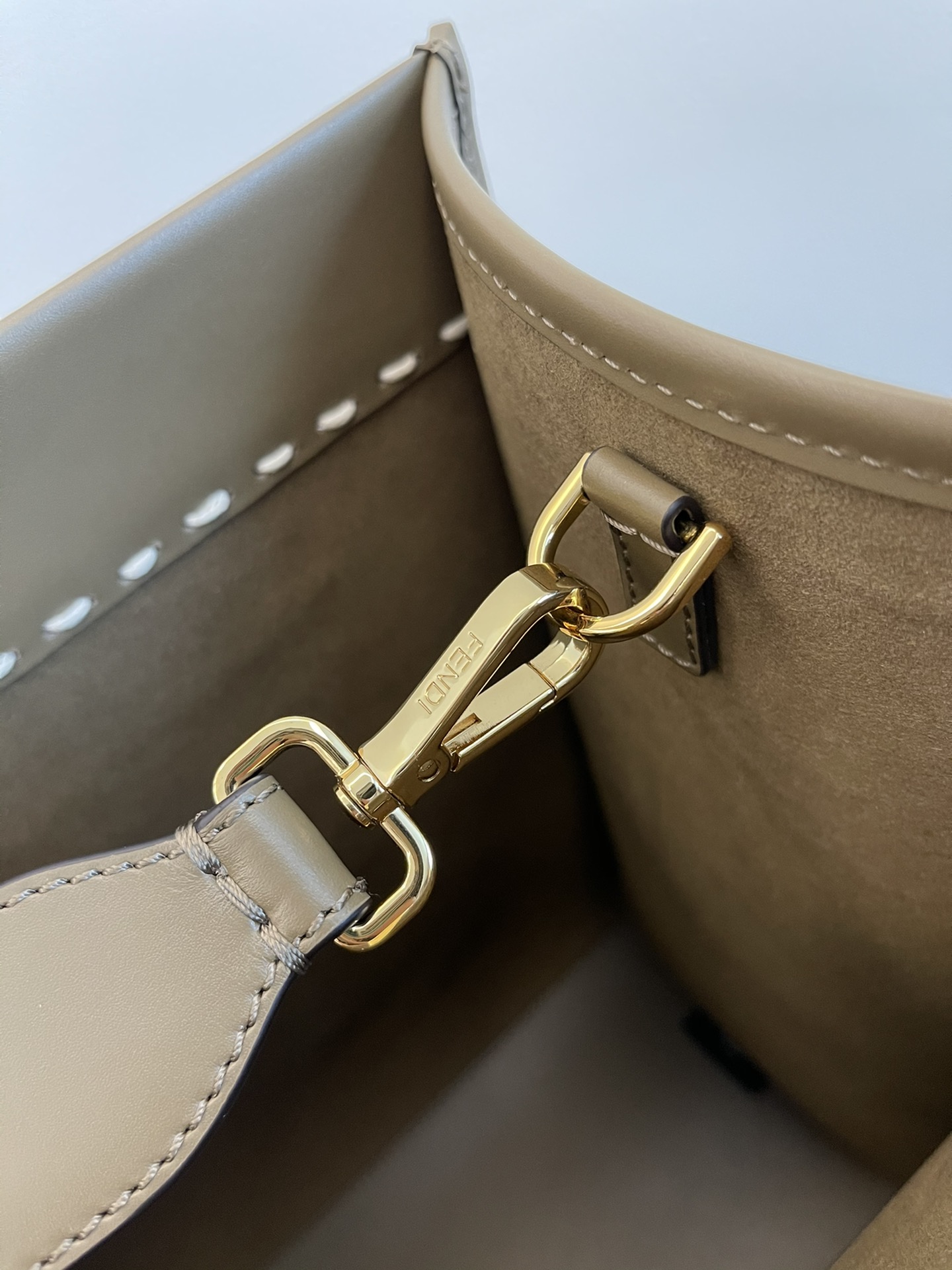 FENDI Medium Snakeskin Logo Tote 