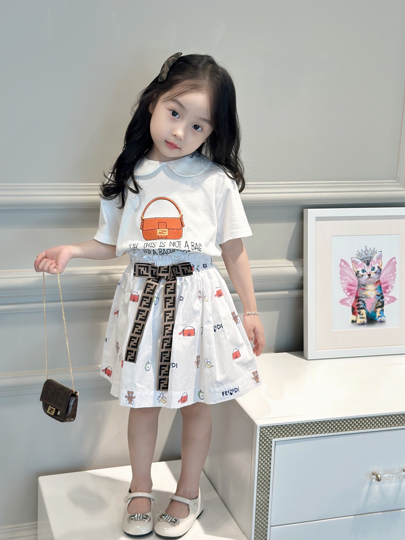 Fendi 2024 new girls skirt suit