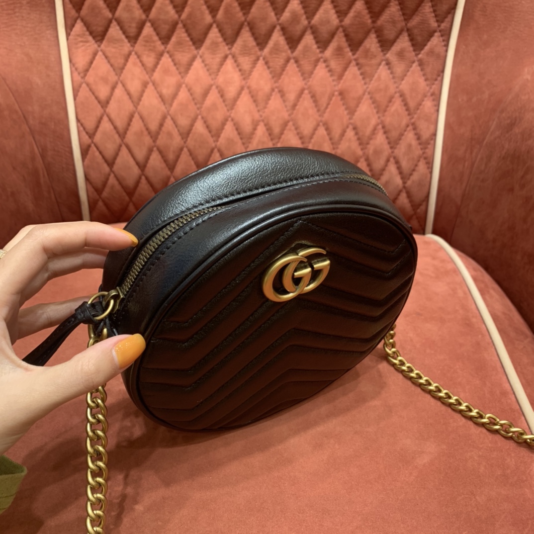 GUCCI marmont round cake full skin black #550154