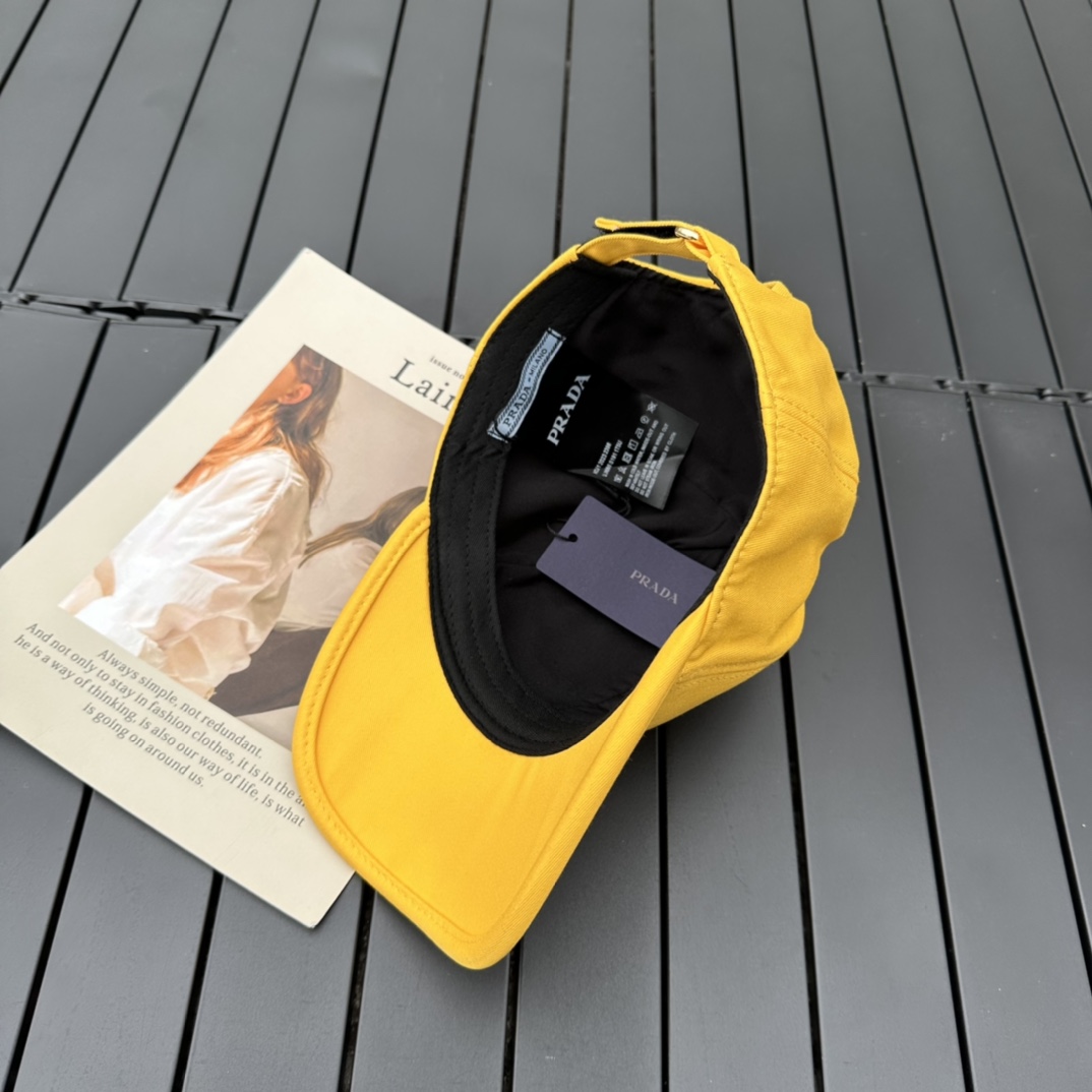 prada classic triangle logo baseball cap