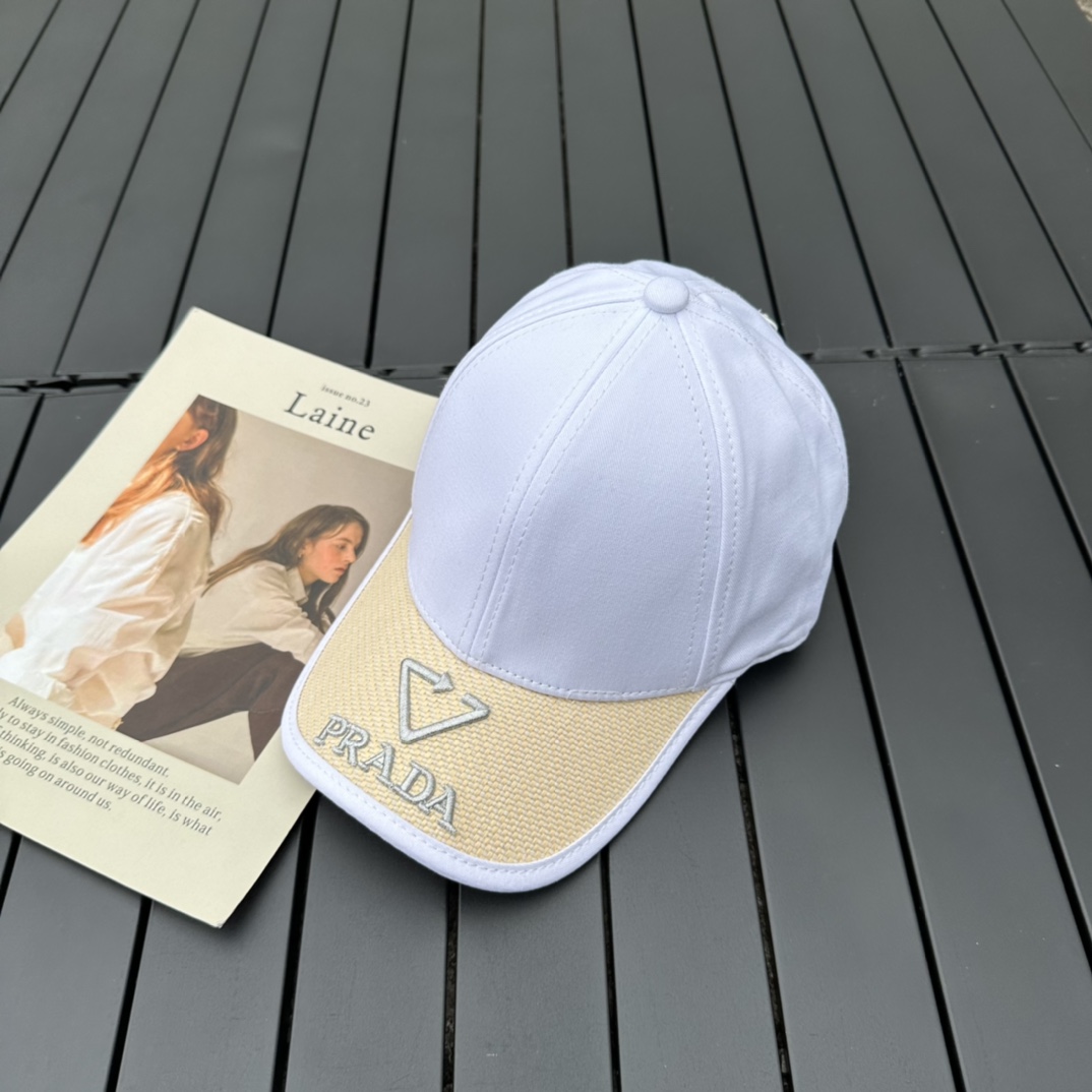 prada classic triangle logo baseball cap