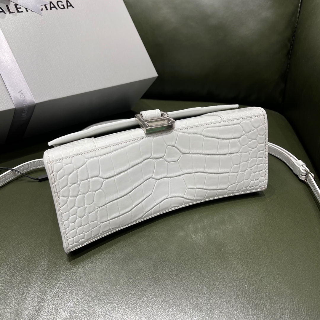 BALENCIAGA 𝐇𝐨𝐮𝐫𝐠𝐥𝐚𝐬𝐬𝐬 𝐒 crocodile-textured cowhide