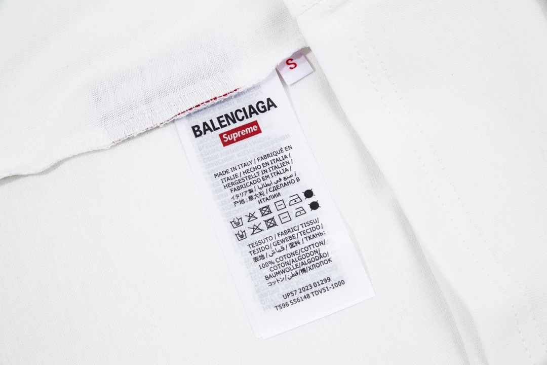 Balenciaga × Supreme 2023 Fall Spring/summer collection simple double LOGOT shirts