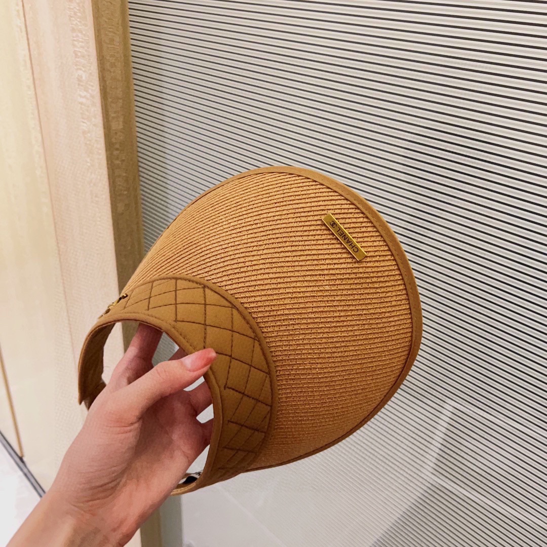 CHANEL sun visor empty top hat