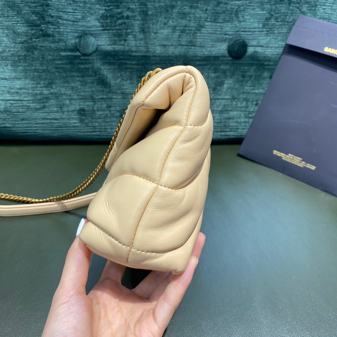 SAINT LAURENT #𝙇𝙤𝙪𝙇𝙤𝙪 𝙥𝙪𝙛𝙛𝙚𝙧LOULOU PUFFER Mini Quilted Lambskin Bag #620333Original Leather