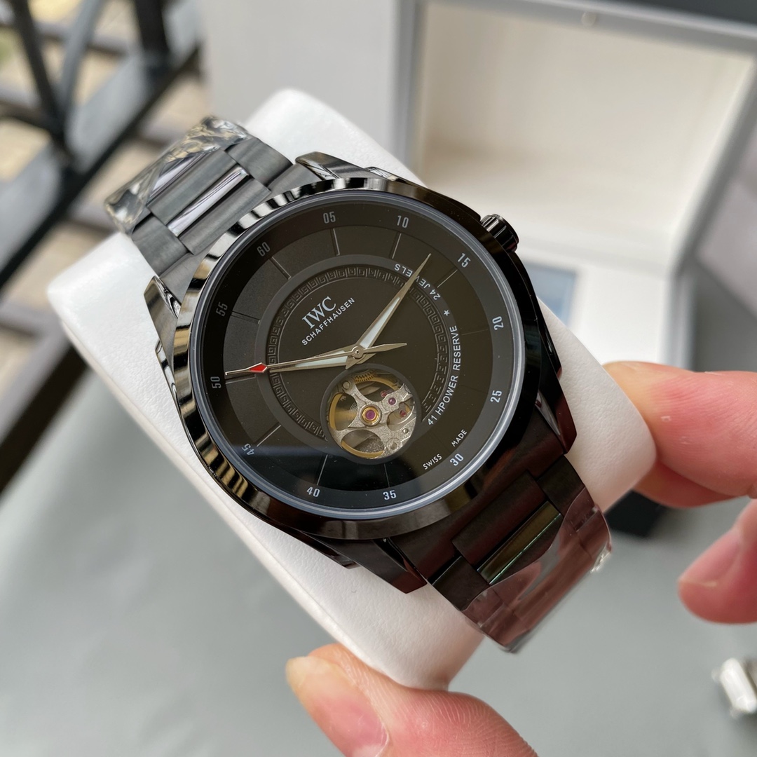 IWC- Simple three-hand skeleton men's boutique watch Automatic Japan Citizen 82S0 skeleton movement