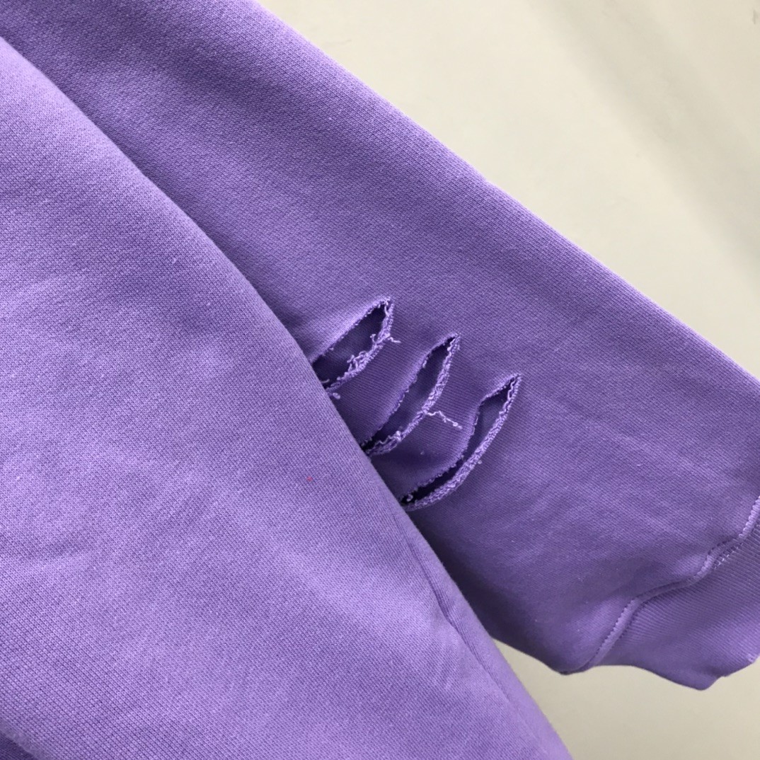 Balenciaga ripped double layer hoodie