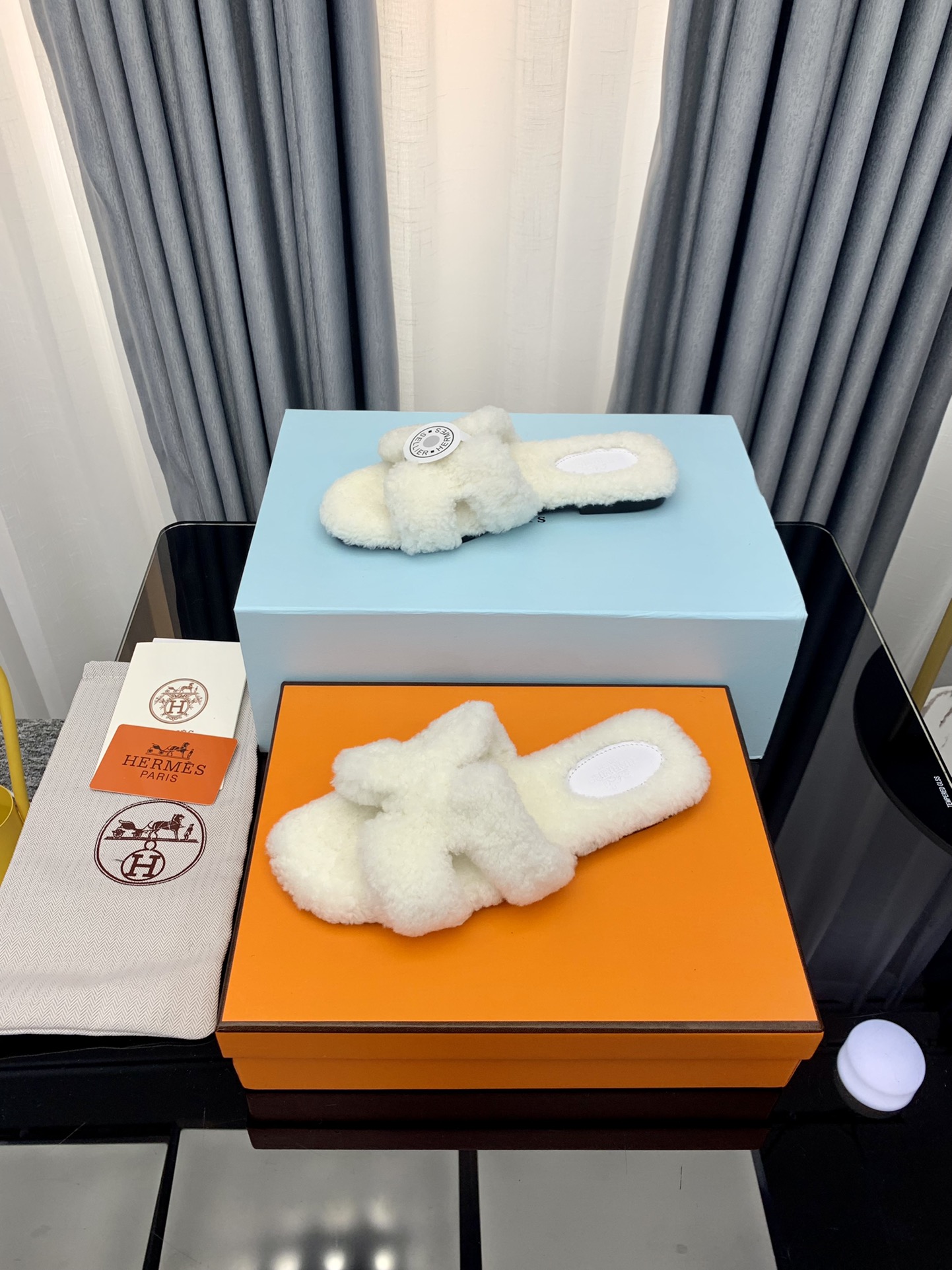 Hermes Autumn and Winter Flat Fur Drags