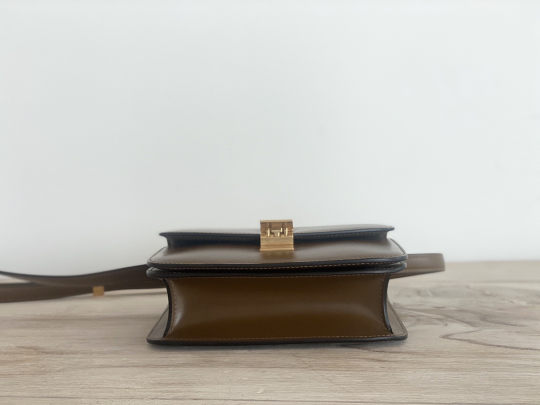 𝐂𝐞𝐥𝐢𝐧𝐞 Box Teen bag in polished calfskin