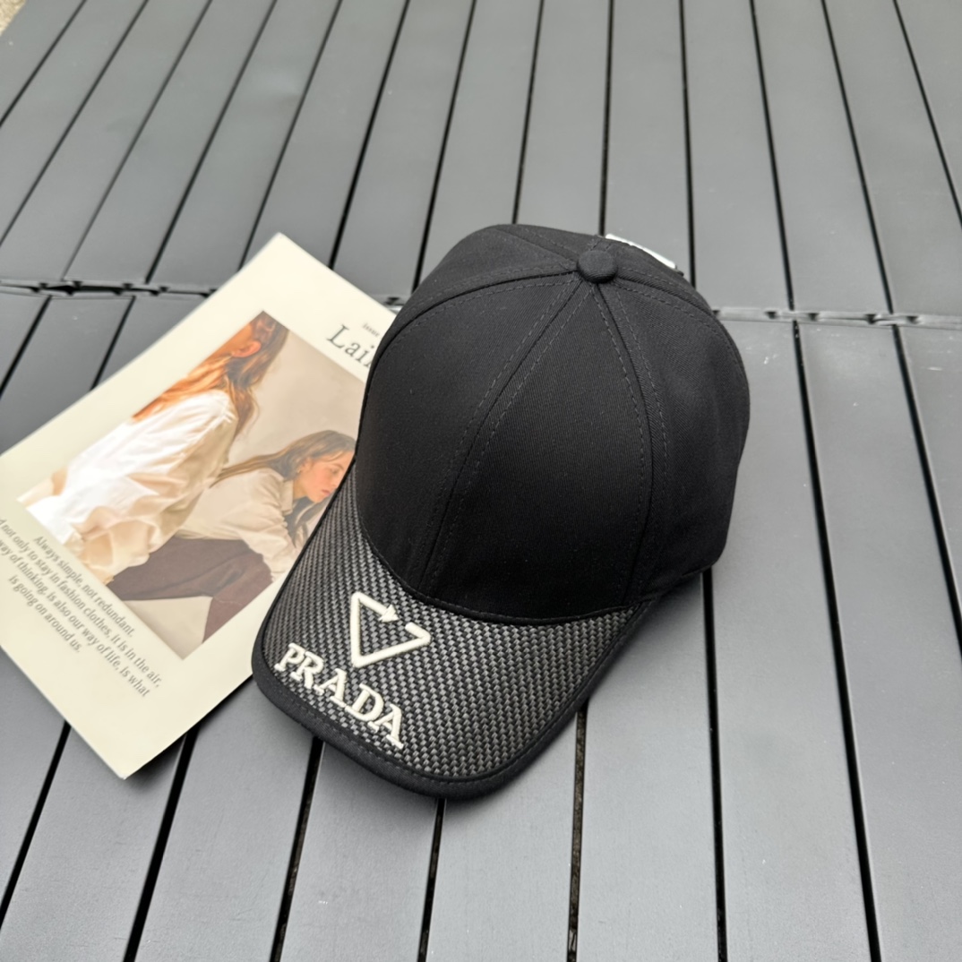 prada classic triangle logo baseball cap