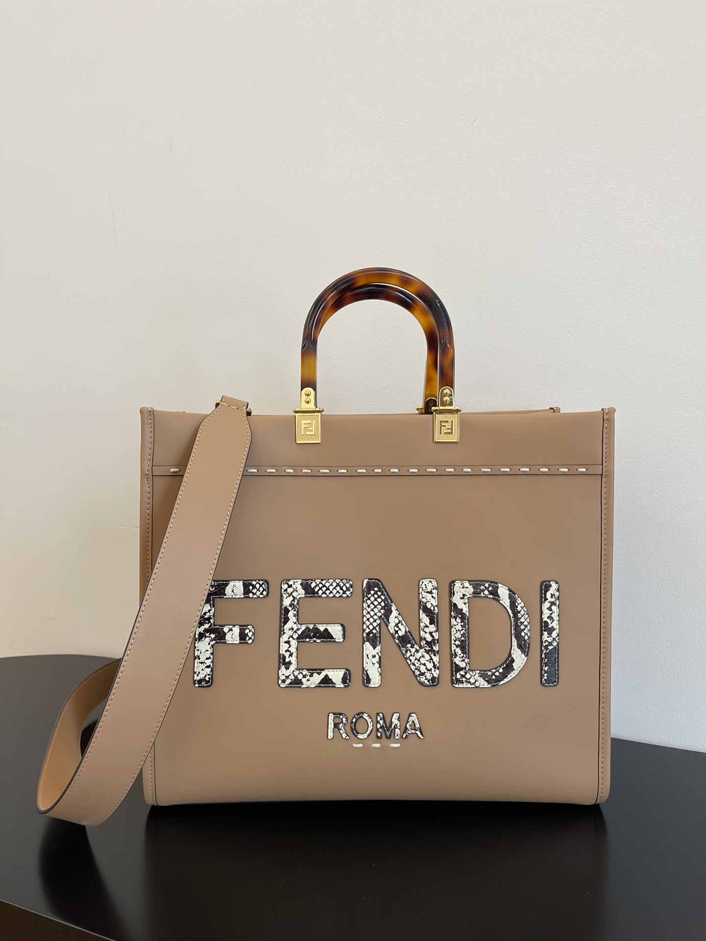 FENDI Medium Snakeskin Logo 