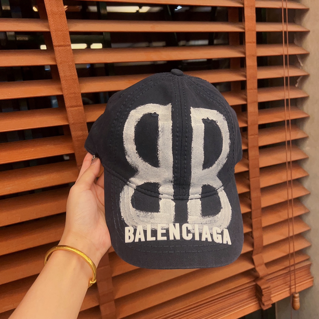 BALENCIAGA-bb printing baseball cap