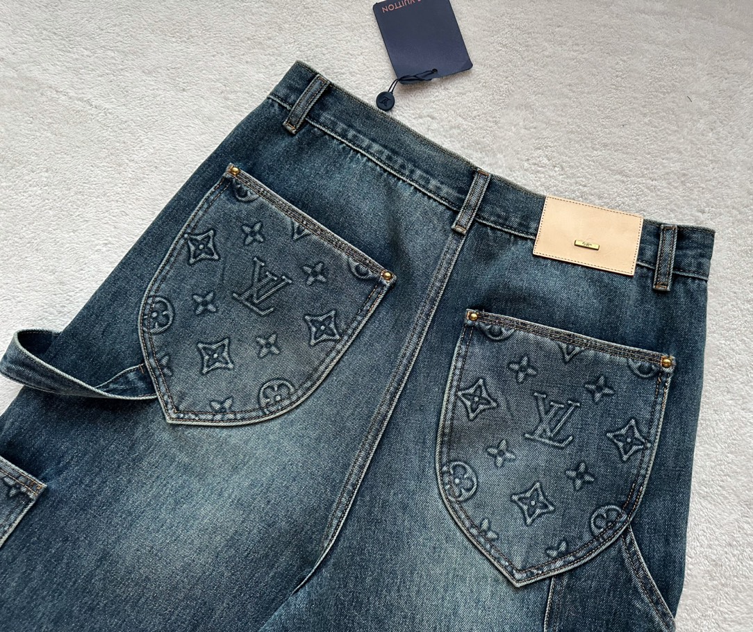 Louis Vuitton...three-dimensional embossed denim trousers