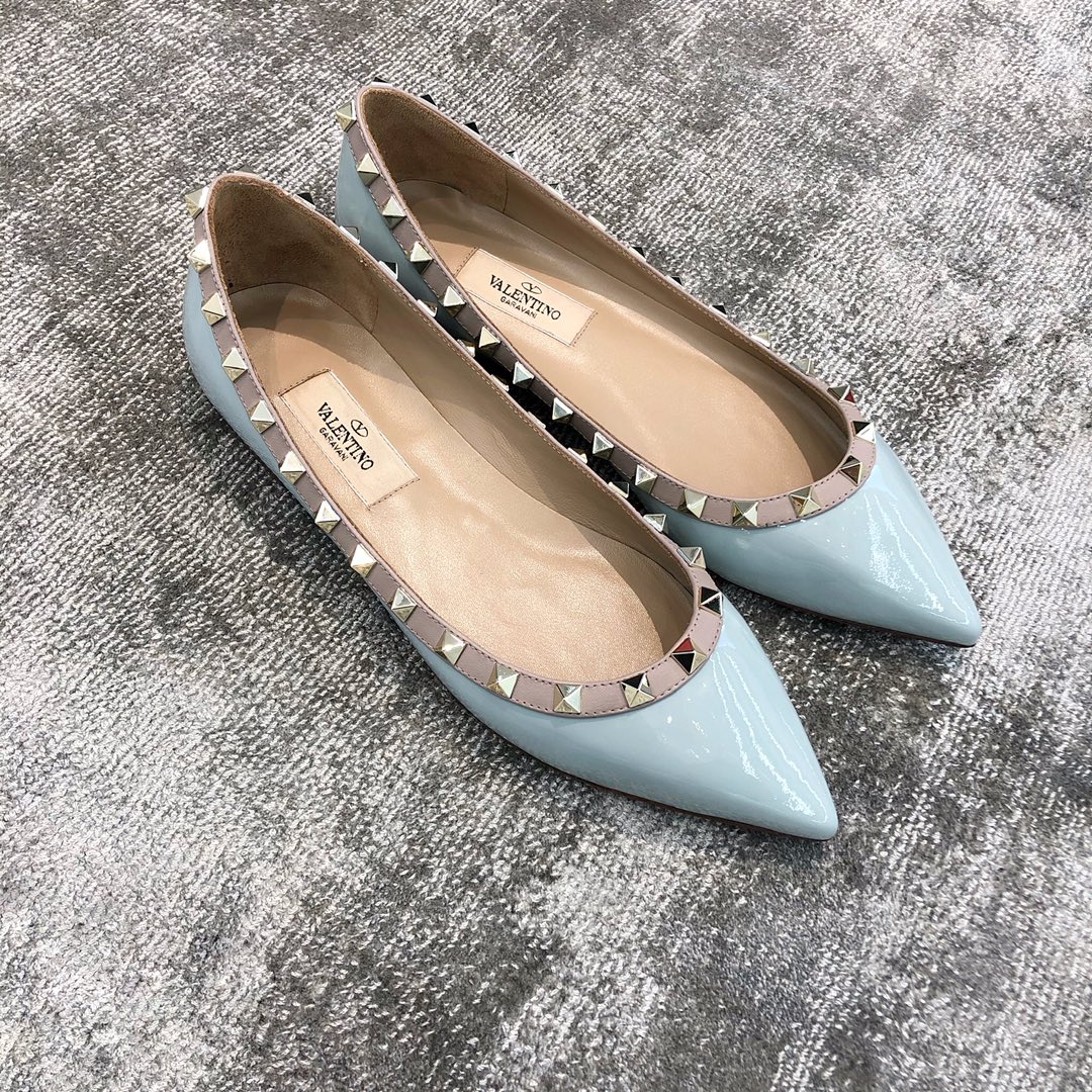 Valentino VT Collection Flats Patent Leather Blue