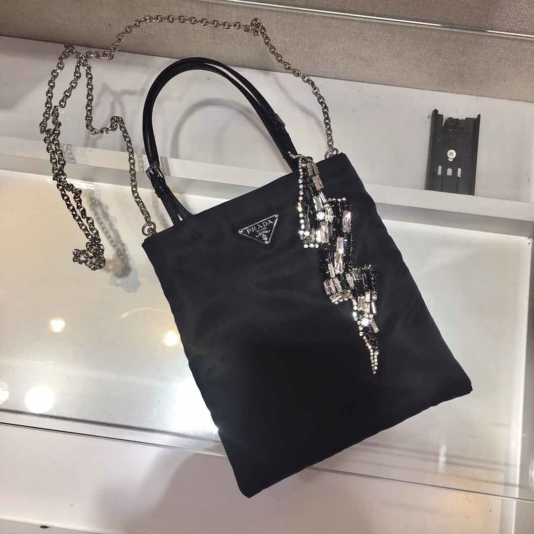 𝐏𝐑𝐀𝐃𝐀 Lightning Rhinestone Hand Carry