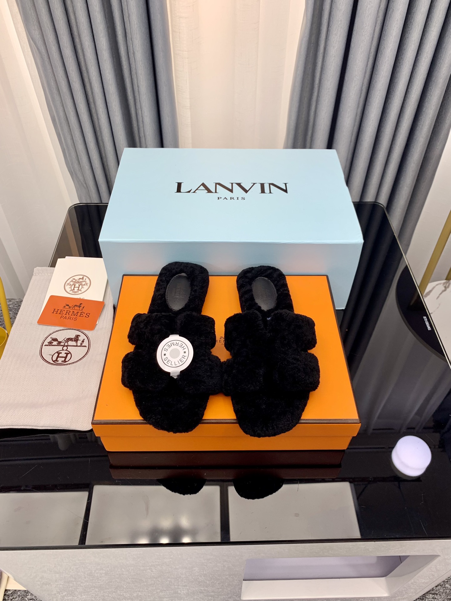 Hermes Autumn and Winter Flat Fur Drags