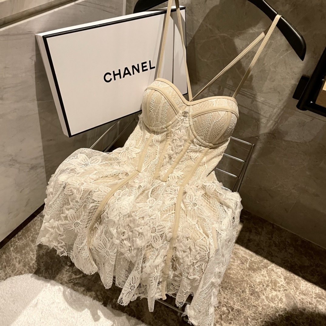 Chanel new sexy fairy lace one-piece boxer skirt