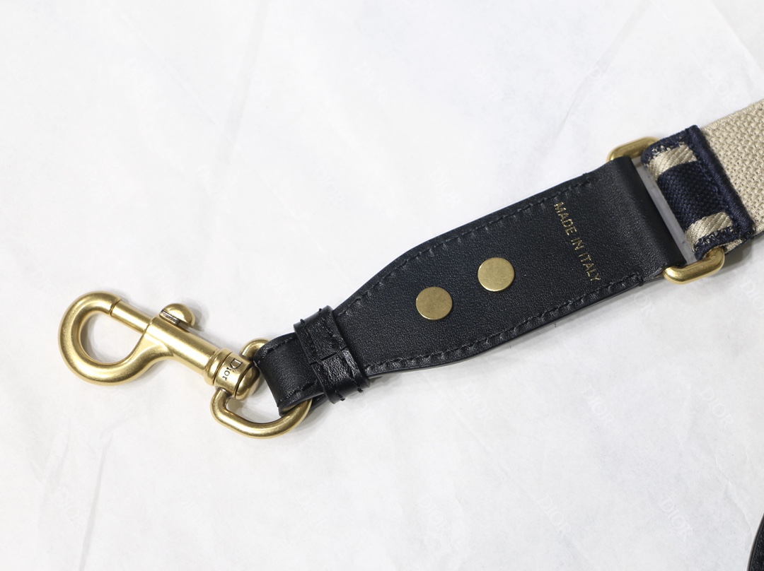 Dior blue embroidery and black cow leather